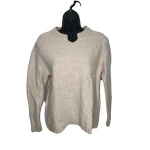 Woolrich Oatmeal V Neck Lamb's Wool Sweater Women’s Size Medium